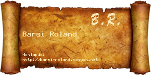 Barsi Roland névjegykártya